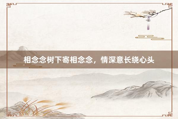 相念念树下寄相念念，情深意长绕心头