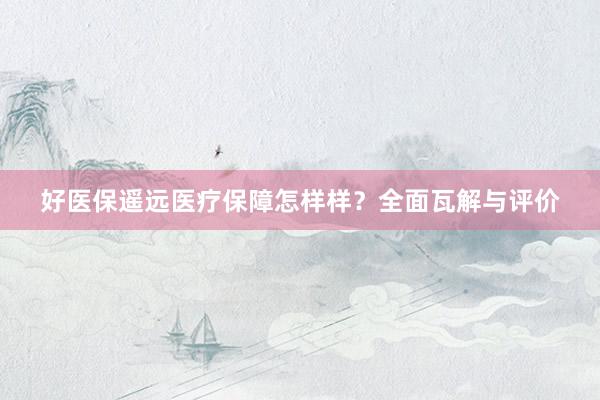 好医保遥远医疗保障怎样样？全面瓦解与评价