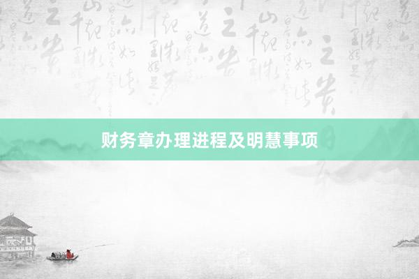 财务章办理进程及明慧事项